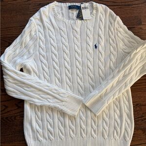 New with tag / Ralph Lauren Men's Ivory Cable Knit Crewneck Sweater
